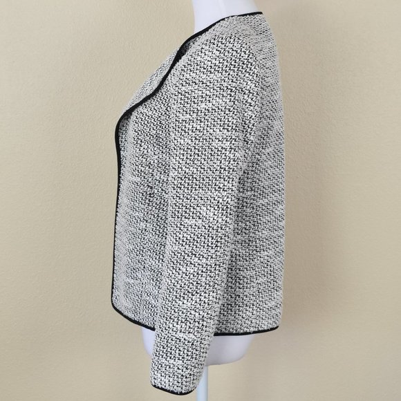 Calvin Klein Textured Piped Open Front Blazer 4 - Picture 3 of 7